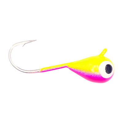 Kenders Tungsten D-Style Jig - Small Hook Chartreuse Pink UV