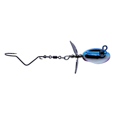 WalleyeX Depth Charge GT Spinner Rig Blue Chrome