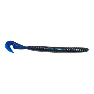 Gambler Lures Burner Worm Black-Blue Glitter - Blue Tail