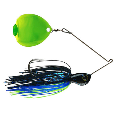Picasso Lures Titanium Single Colorado Spinnerbait Chartreuse Blade - Black-Blue-Chartreuse