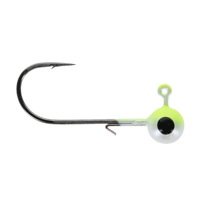 Head Hunter Tungsten Jig Heads - Size 1 Hook - Chartreuse-White
