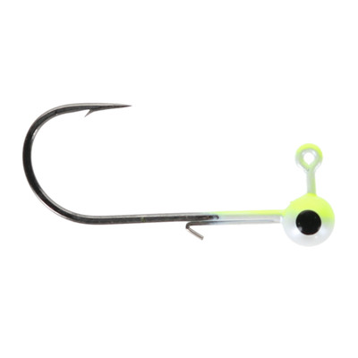 Head Hunter Tungsten Jig Heads - Size 1/0 Hook White-Chartreuse