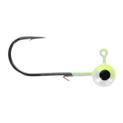 Head Hunter Tungsten Jig Heads - Size 3/0 Hook Chartreuse-White