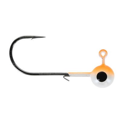 Head Hunter Tungsten Jig Heads - Size 3/0 Hook Orange-White