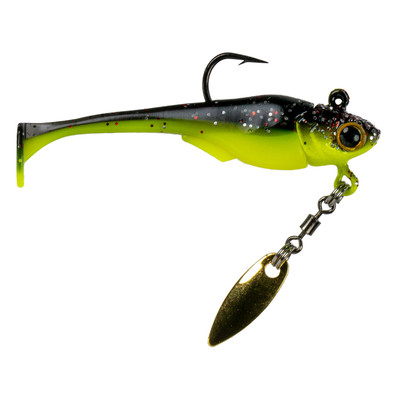 6th Sense Pecos Willow Blade Underspin Swimbait Jig Black Neon