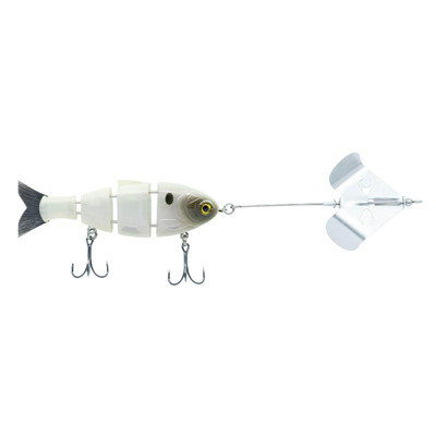 Bucca Brand Buzzing Baby Bull Shad Topwater Bait Pearl Silver