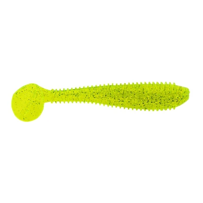 Saltwater Assassin Lit'l Boss Swimbait - Chartreuse - Silver Glitter