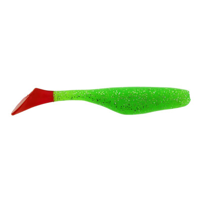 Saltwater Assassin Sea Shad Swimbait Chartreuse - Silver Glitter - Red Tail