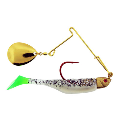 Saltwater Assassin Red Daddy Spinner Salt & Pepper Silver Phantom - Chartreuse Tail