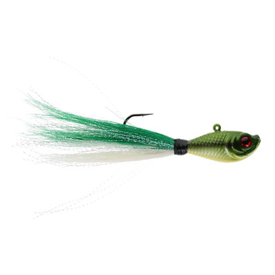 Head Hunter Bucktail Jig Lime-White