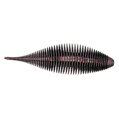 Geecrack Bellows Shad Soft Bait Black-Red Flake