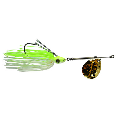 Picasso Lures All-Terrain Inline Spinner Gold Blade - Chartreuse-White