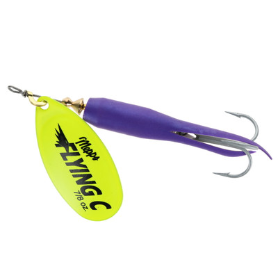 Mepps Flying C Spinner Custom Color - Purple-Hot Chartreuse
