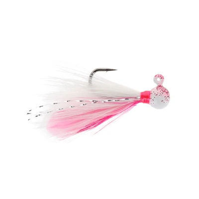 VooDoo Custom Tackle Yeet-er Feather Jig - Pink-White