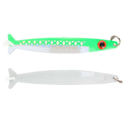 Silver Horde Coho Killer Slide Hammer Trolling Spoon UV Glow Irish Cream