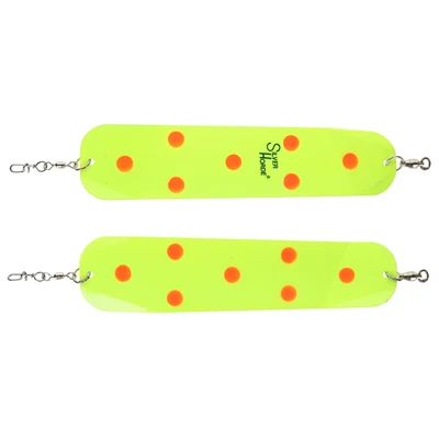 Silver Horde Double B Flasher Chartreuse-Fire Dots