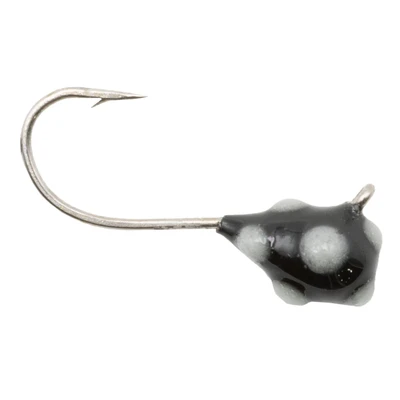 Clam Confetti Drop Tungsten Jig Black-White Glow Dot