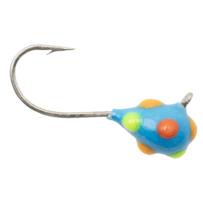 Clam Confetti Drop Tungsten Jig Blue Multi-Color Glow Dot