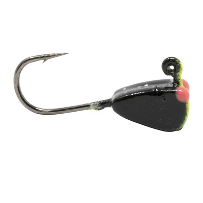 Clam Drop Kick Tungsten Jig - Black-Chartreuse
