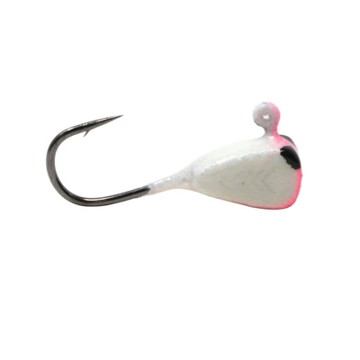 Clam Drop Kick Tungsten Jig - White-Pink Glow