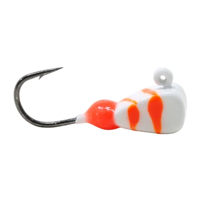 Clam Drop Kick Tungsten Jig - White-Orange Swirl