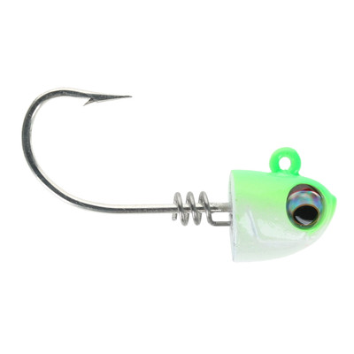 No Live Bait Needed Jig Heads - Size 8/0 Limesider