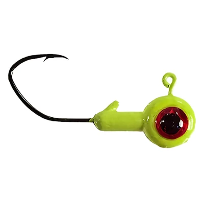 BrushPile Collared Jig Heads - Chartreuse - Red Eye