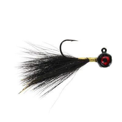 Kane's Big Eye Handtied Hair Jig Black Bear-Gold