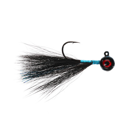 Kane's Big Eye Handtied Hair Jig Black Bear-Blue