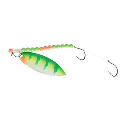 Dutch Fork Fluorocarbon Willowleaf Ghost Blade Harness Green Perch