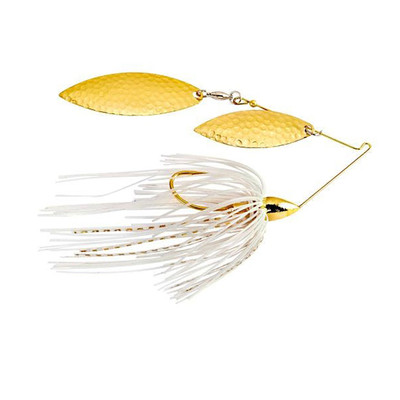 War Eagle Hammered Double Willow Spinnerbait White Gold - G