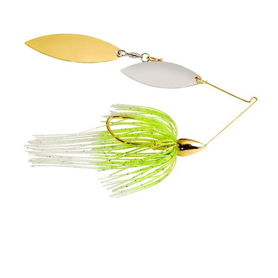 War Eagle Double Willow Spinnerbait Reverse White Chartreuse
