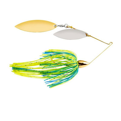 War Eagle Double Willow Spinnerbait Chartreuse Blue