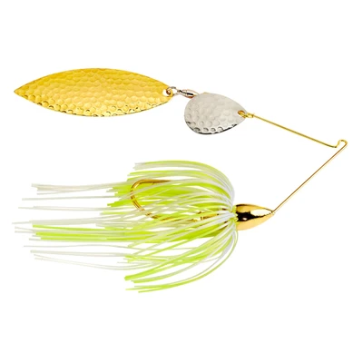 War Eagle Hammered Tandem Willow Spinnerbait - Hot White Chartreuse - G