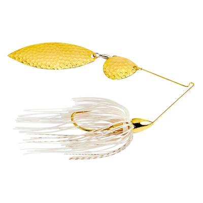 War Eagle Hammered Tandem Willow Spinnerbait - White Gold - G