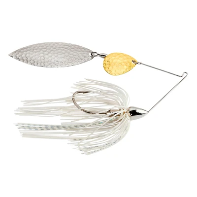 War Eagle Hammered Tandem Willow Spinnerbait - White Silver - N