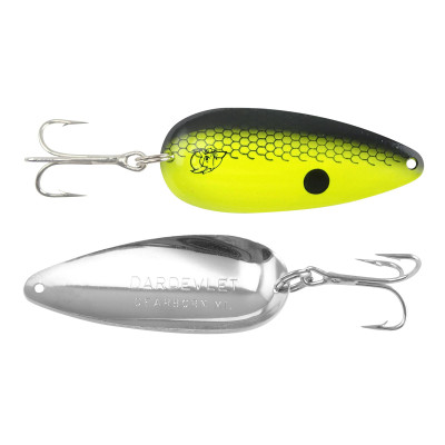 Three Eppinger Seadevle White/Black Dots Fishing Spoon Lures 3 oz