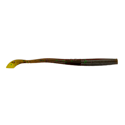 Yamamoto Kut Tail Worm Green Pumpkin w/ Green/Purple Flake