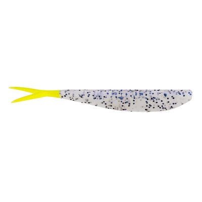 Big Bite Baits Slim Minnow Soft Bait Blue Pearl Salt & Pepper-Chartreuse Tail