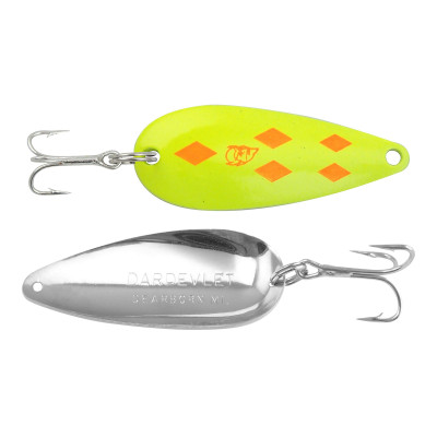 Eppinger Dardevle Spoon Chartreuse-Fluorescent Orange Diamonds