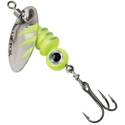 Blue Fox Larva Spinner Silver-Fluorescent Yellow