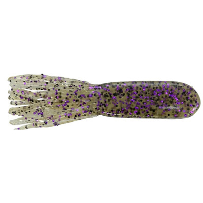 Big Bite Baits Flat Tube Soft Bait - Smoke Black Purple