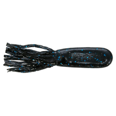 Big Bite Baits Flat Tube Soft Bait - Black Blue Flake