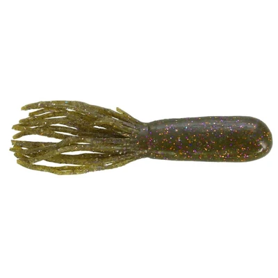 Big Bite Baits Flat Tube Soft Bait - Green Pumpkin Purple Copper Flake