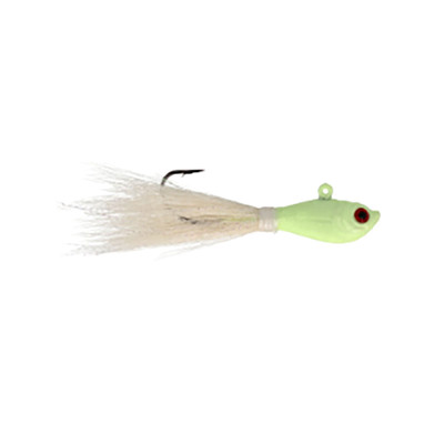 Eagle Claw Lazer Sharp Fish-Head Bucktail Jig Glow
