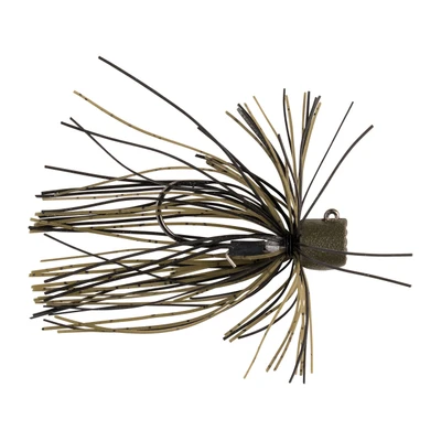 Great Lakes Finesse Skirted Ned Head Jig - Matte Green Pumpkin Black