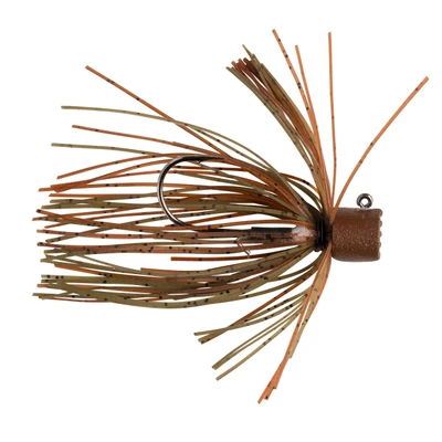 Great Lakes Finesse Skirted Ned Head Jig - Matte Green Pumpkin Brown