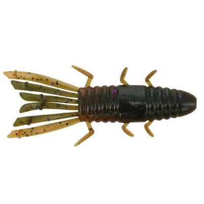Yamamoto Biba Bug Soft Bait - Dark Green Pumpkin/Amber Laminate w/ Purple/Black/Emerald Flake