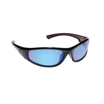 Strike King SK Plus Polarized Sunglasses Kulik - Shiny Black-Revo Blue White Mirror Gray