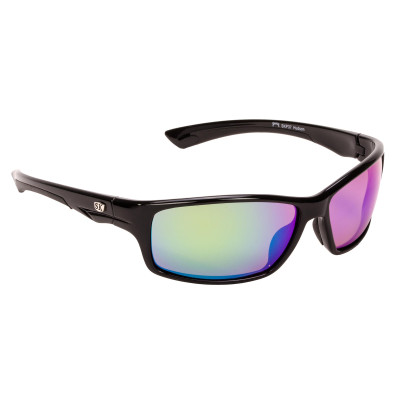 Strike King SK Plus Polarized Sunglasses Hudson - Matte Black Gray-Revo Green Mirror Amber